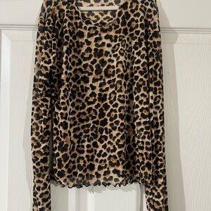 Altar'd State Leopard Print Blouse - Brown and Black